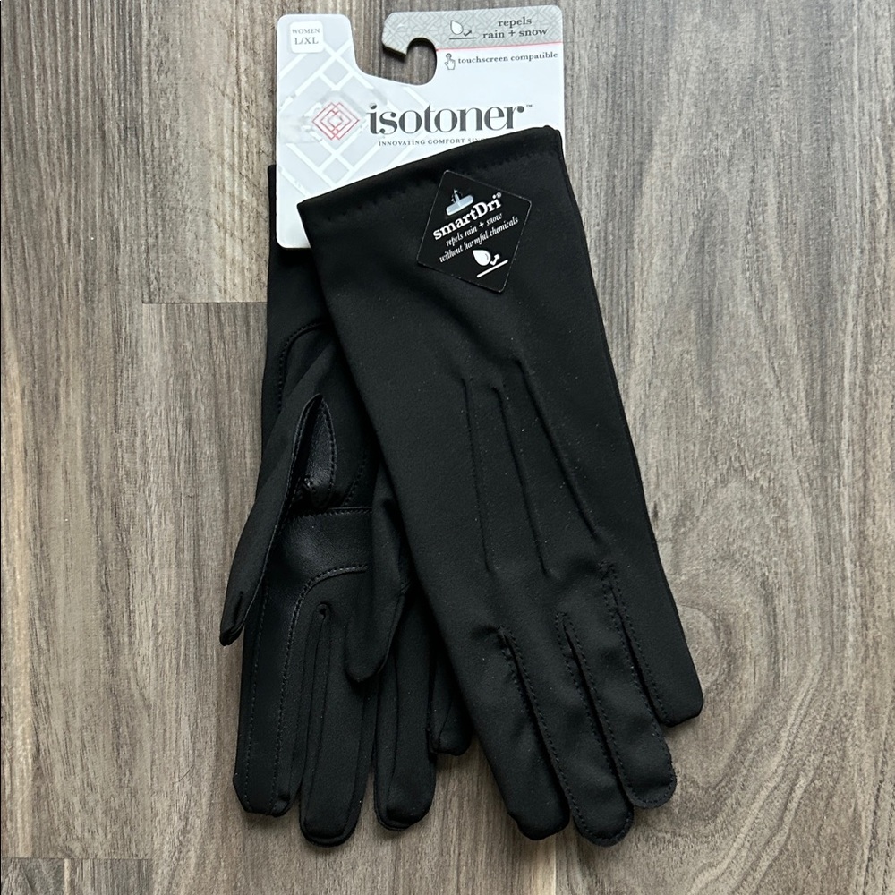NWT Isotoner Black Gloves
